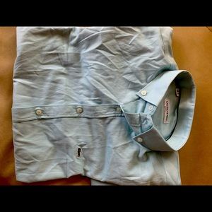 Lacoste green button down slim fit us L nwt